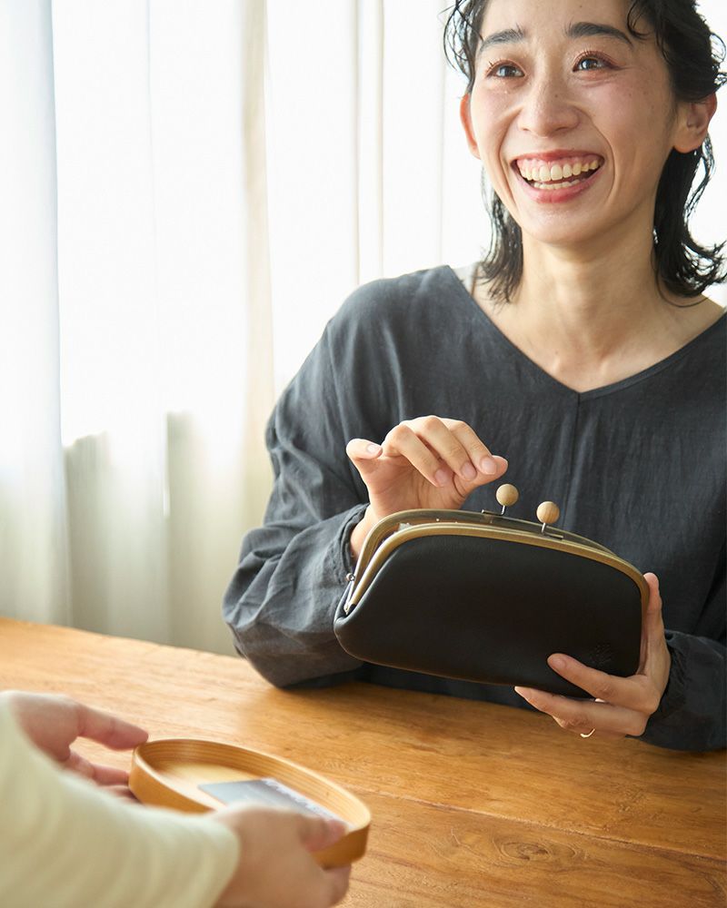 「ドロップツリー木玉 ロング がま口 ウォレット」