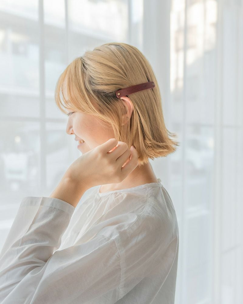 mi chi bata ねこじゃらし バレッタ チェリーレッド